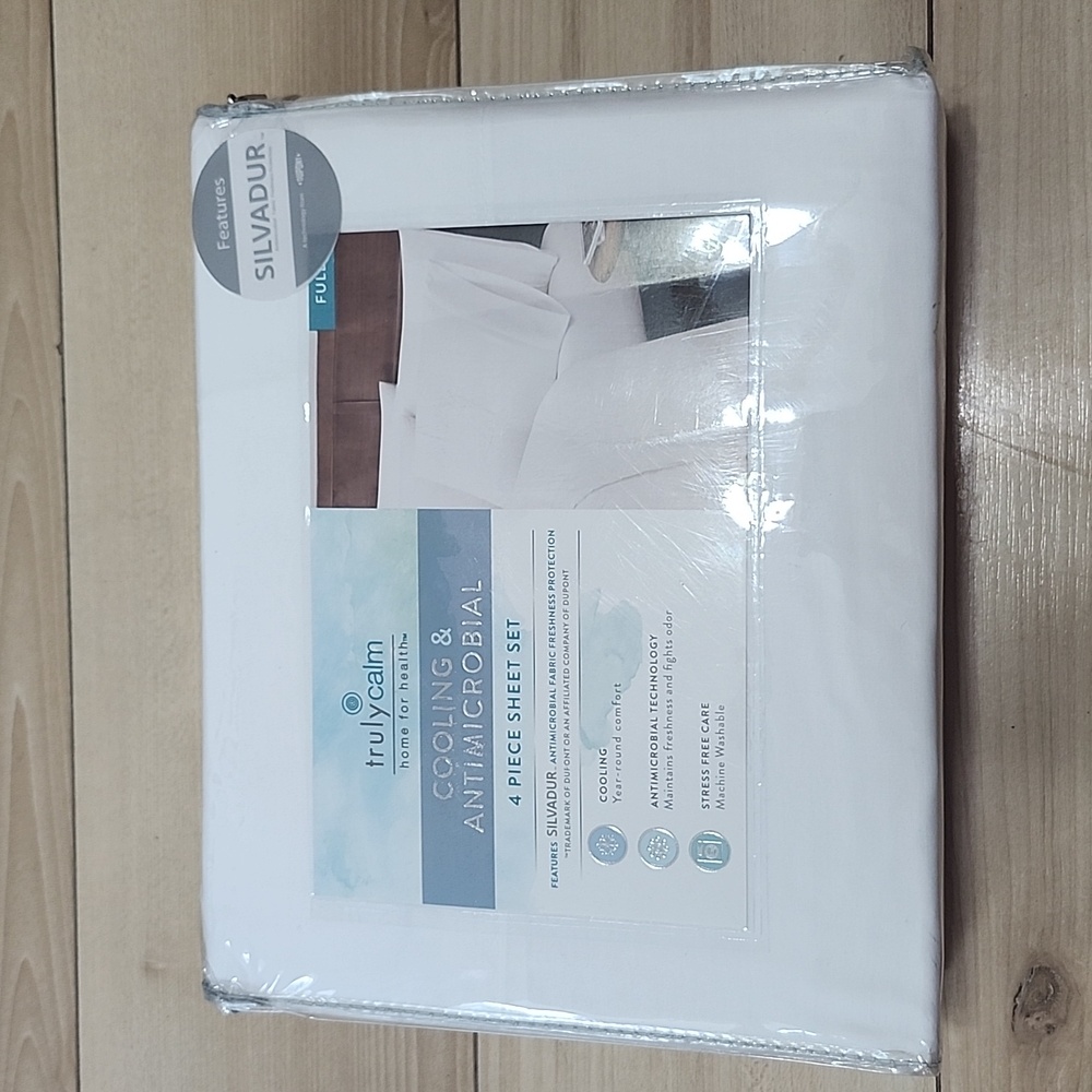 Truly calm full 4 piece sheet set cooling and antimicrobial